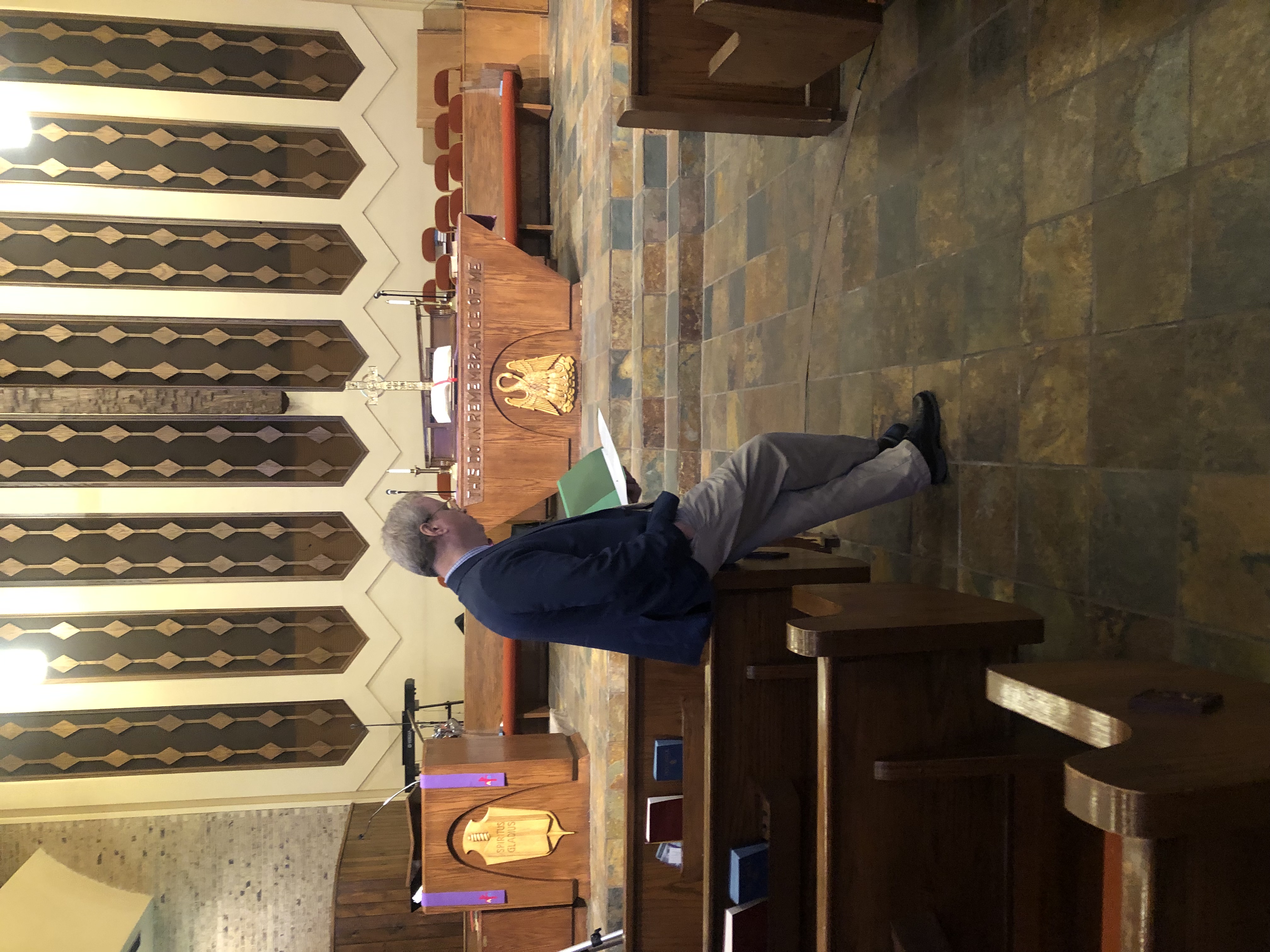 Pastor Clay prior to service